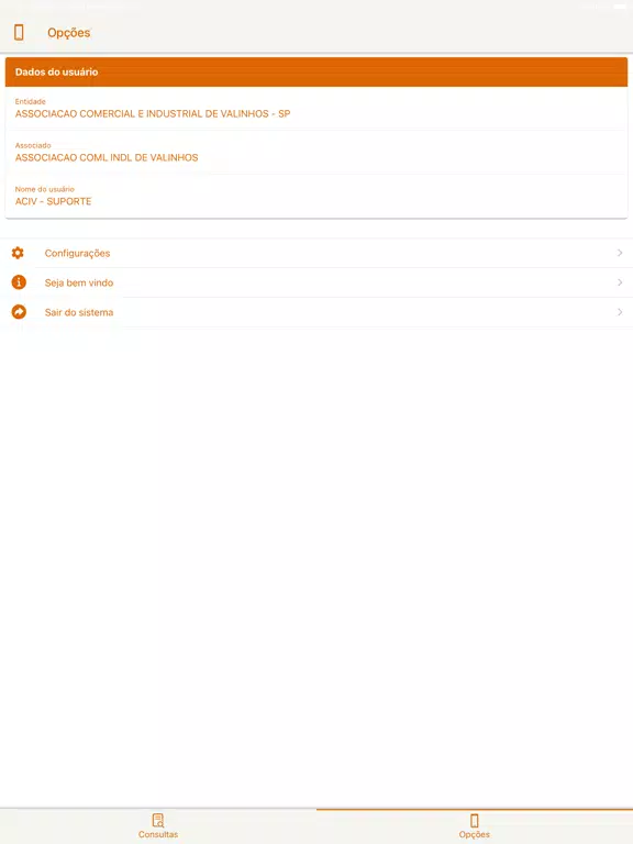 Tangkapan layar ACI Valinhos Mobile iPad 