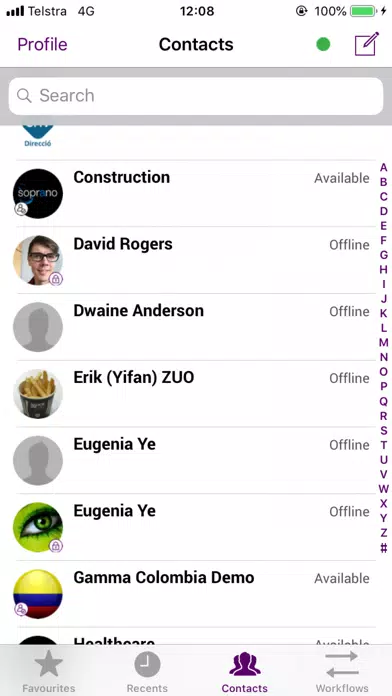 Tangkapan skrin Telstra Smart Messenger