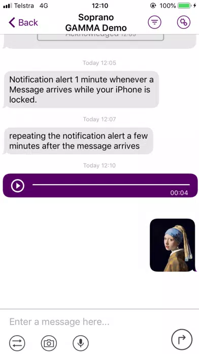 Tangkapan skrin Telstra Smart Messenger