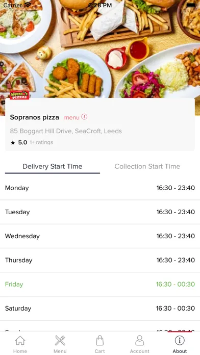 Tangkapan skrin Sopranos Pizza - Order Online