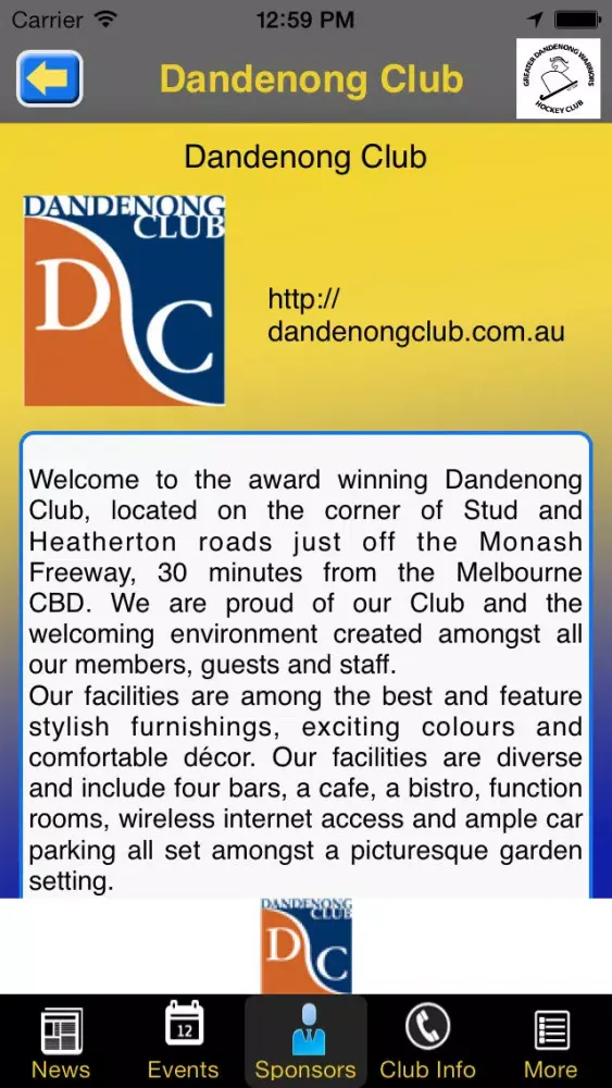 Greater Dandenong Warriors Hockey Club 스크린샷