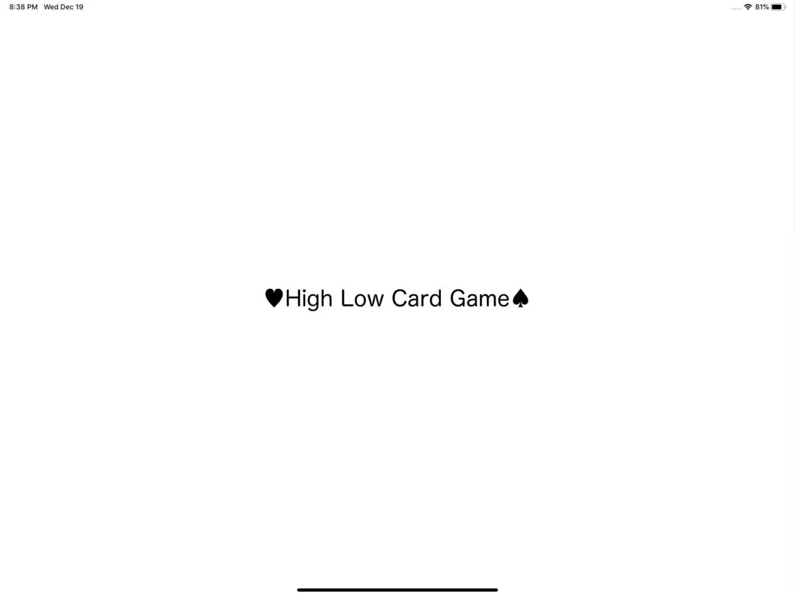 High Low Card Game iPad  Ekran Görüntüleri