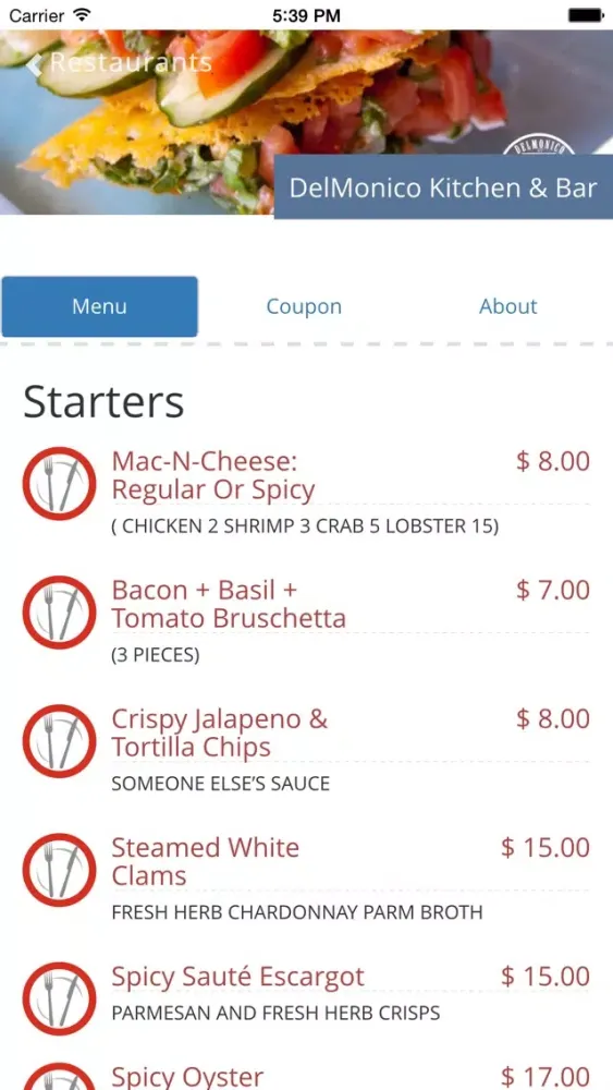 Capturas de tela do Menu.GU