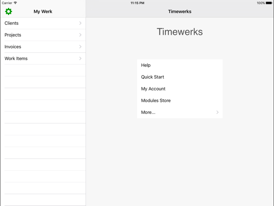 Timewerks Pro Billing iPad  Screenshots