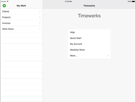 Timewerks Pro Billing iPad  スクリーンショット