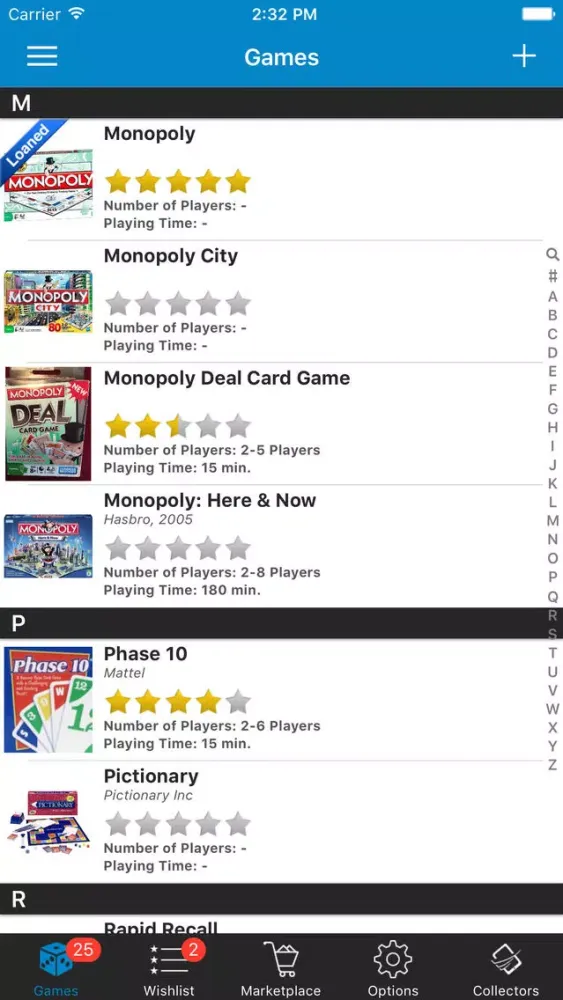 Ảnh chụp màn hình của Board Game Collectors