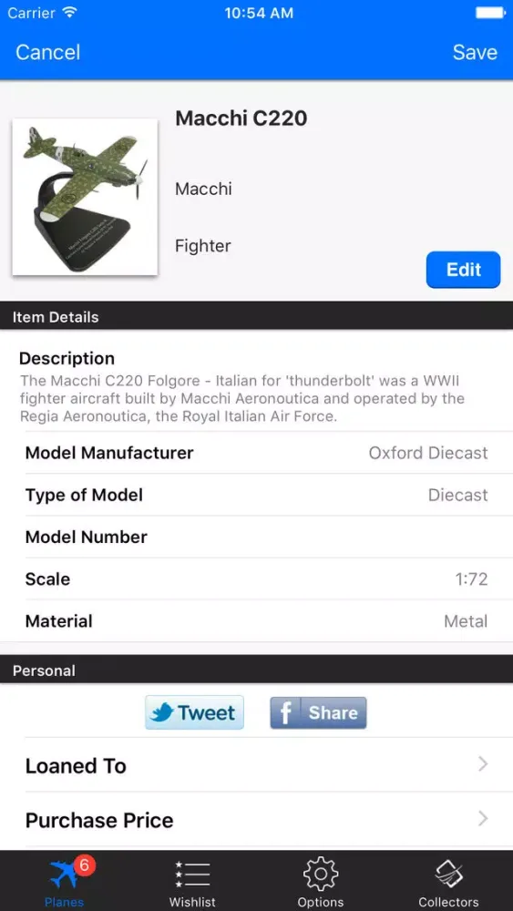 Model Plane Collectors 스크린샷