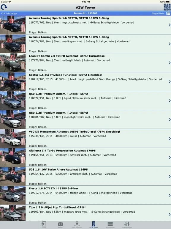 Ảnh chụp màn hình của CarPlus iPad 