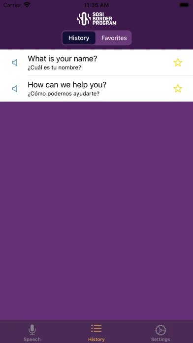 Zrzuty ekranu SOSi Border Translation App