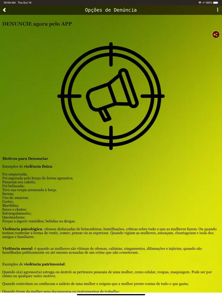 SOS Mulher Brasil iPad 應用截圖