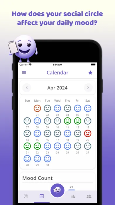 Mood Tracker for Contacts: SiD سکرین شاٹس