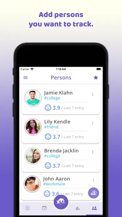 Mood Tracker for Contacts: SiD سکرین شاٹس