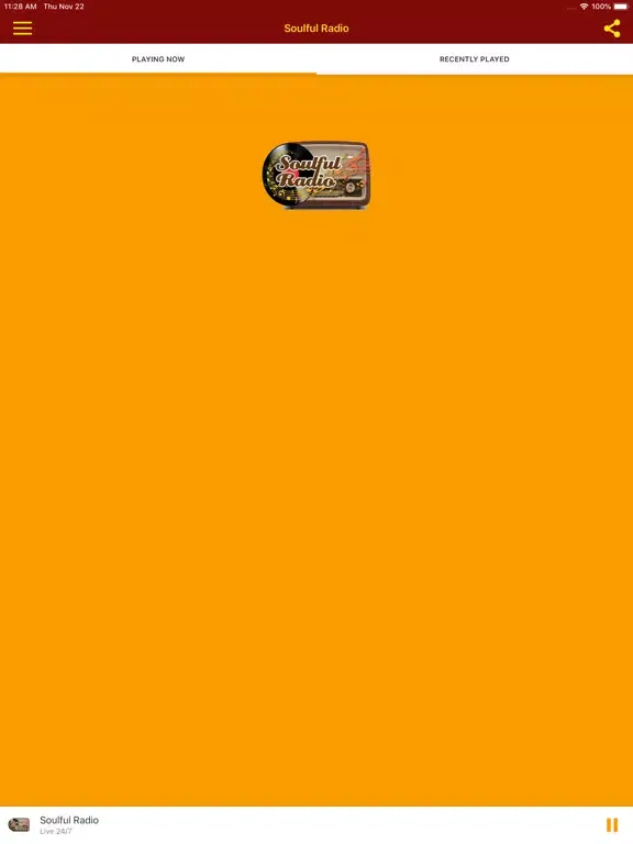 Tangkapan skrin Soulful Radio iPad 