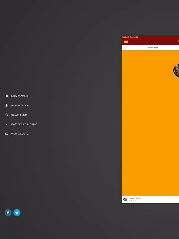 Tangkapan skrin Soulful Radio iPad 