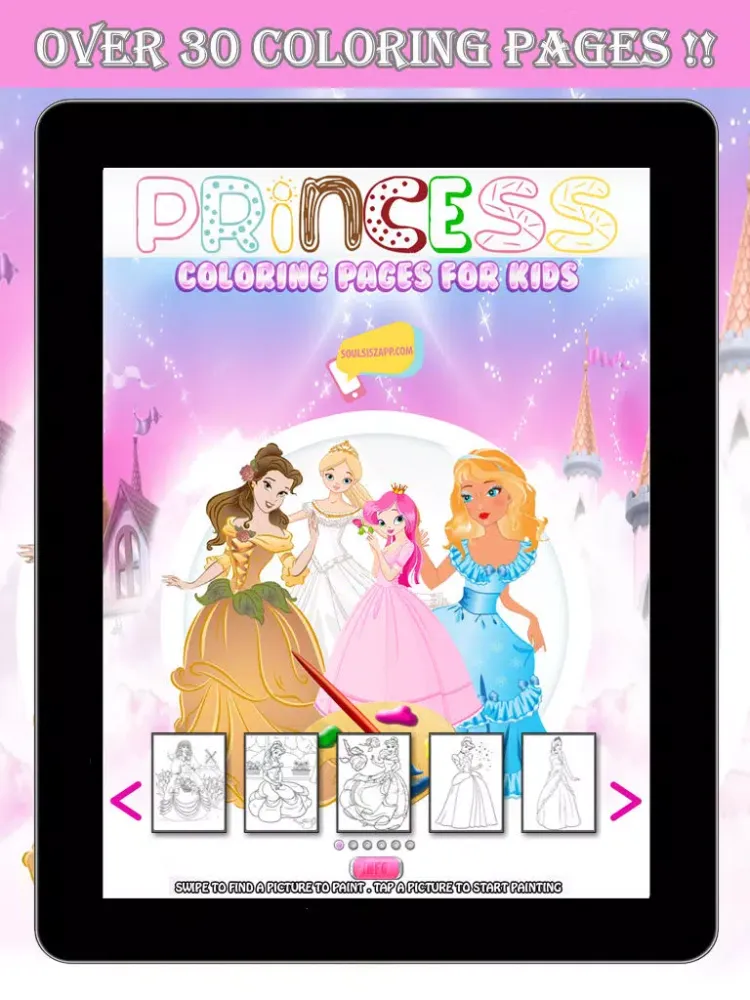 Princess Coloring Pages for Kids 2014 iPad  Ekran Görüntüleri