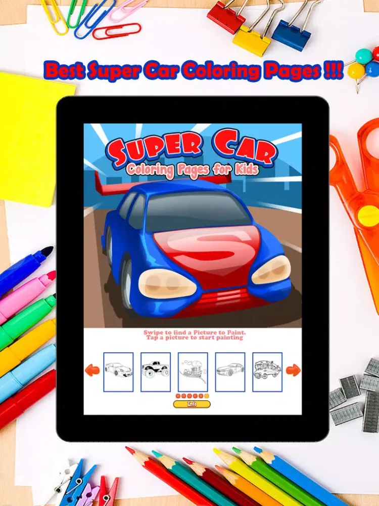 Super Car Coloring Pages For Kids iPad  Ekran Görüntüleri