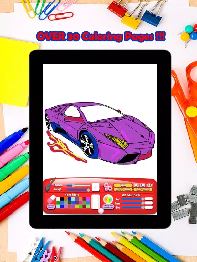 Super Car Coloring Pages For Kids iPad  Ekran Görüntüleri