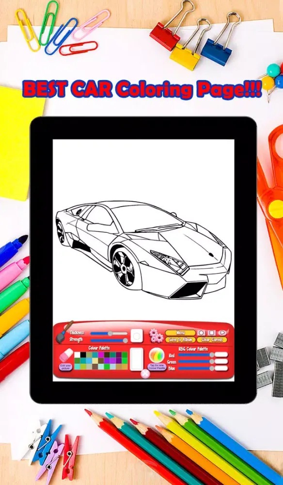 Super Car Coloring Pages For Kids Ekran Görüntüleri