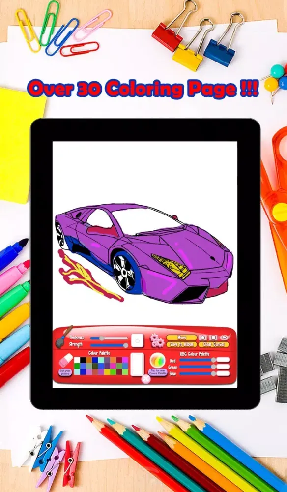 Super Car Coloring Pages For Kids Ekran Görüntüleri