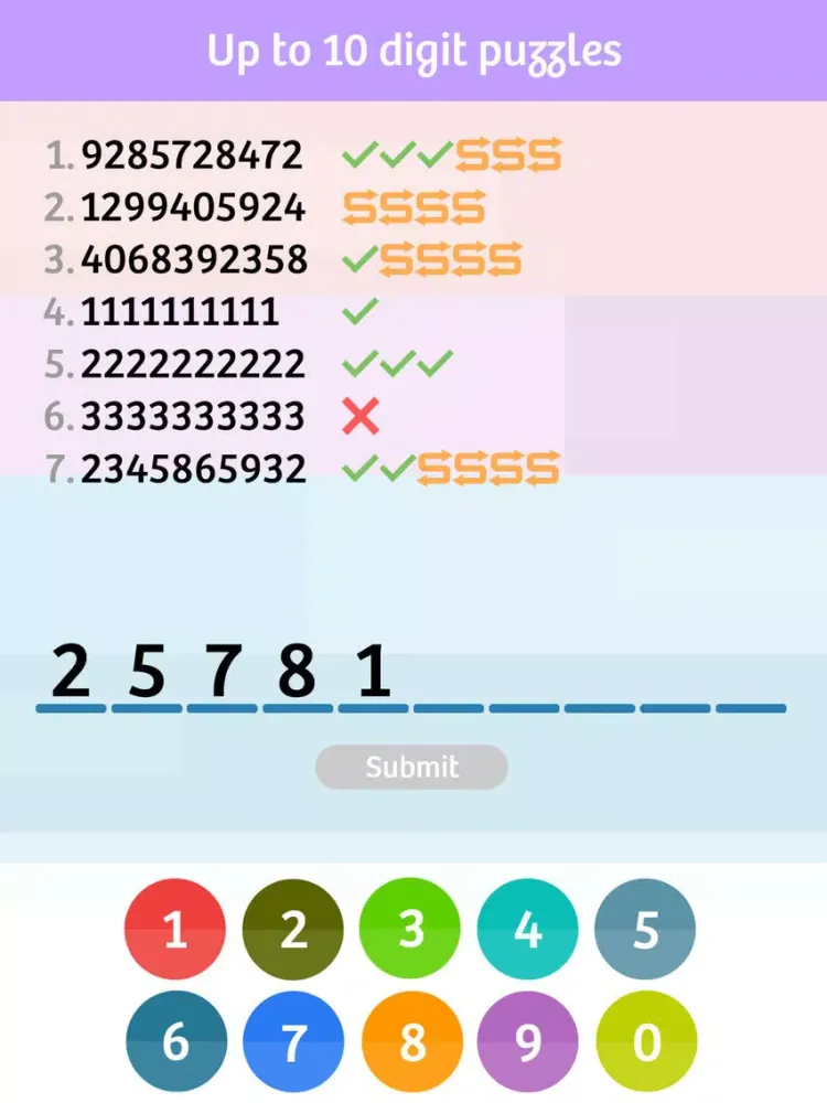 Capturas de pantalla de Numbrz iPad 