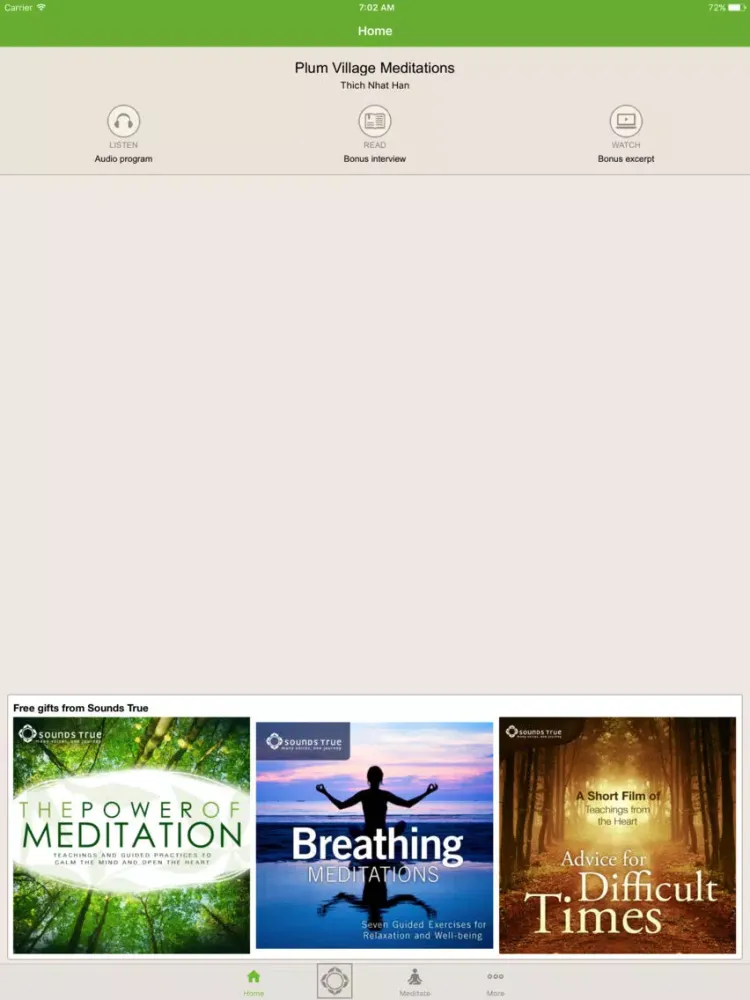 Capturas de tela do Plum Village Meditations — Thich Nhat Hanh iPad 