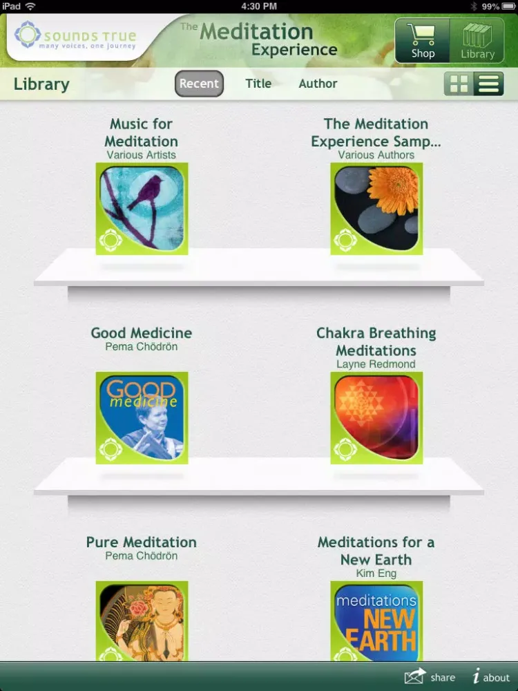 Tangkapan layar The Meditation Experience App iPad 