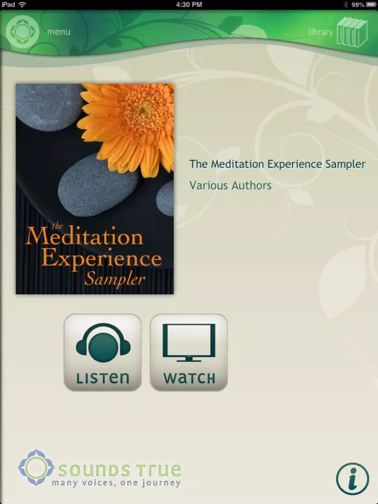 Tangkapan layar The Meditation Experience App iPad 