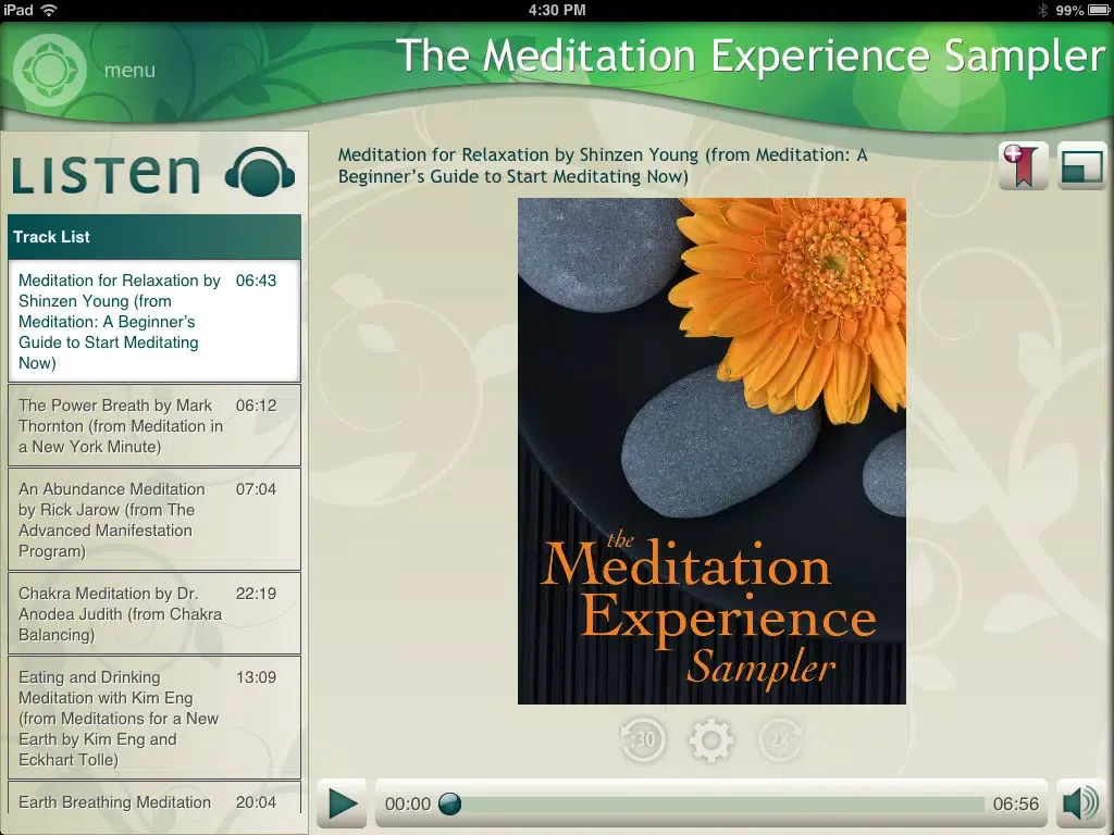 Tangkapan layar The Meditation Experience App iPad 