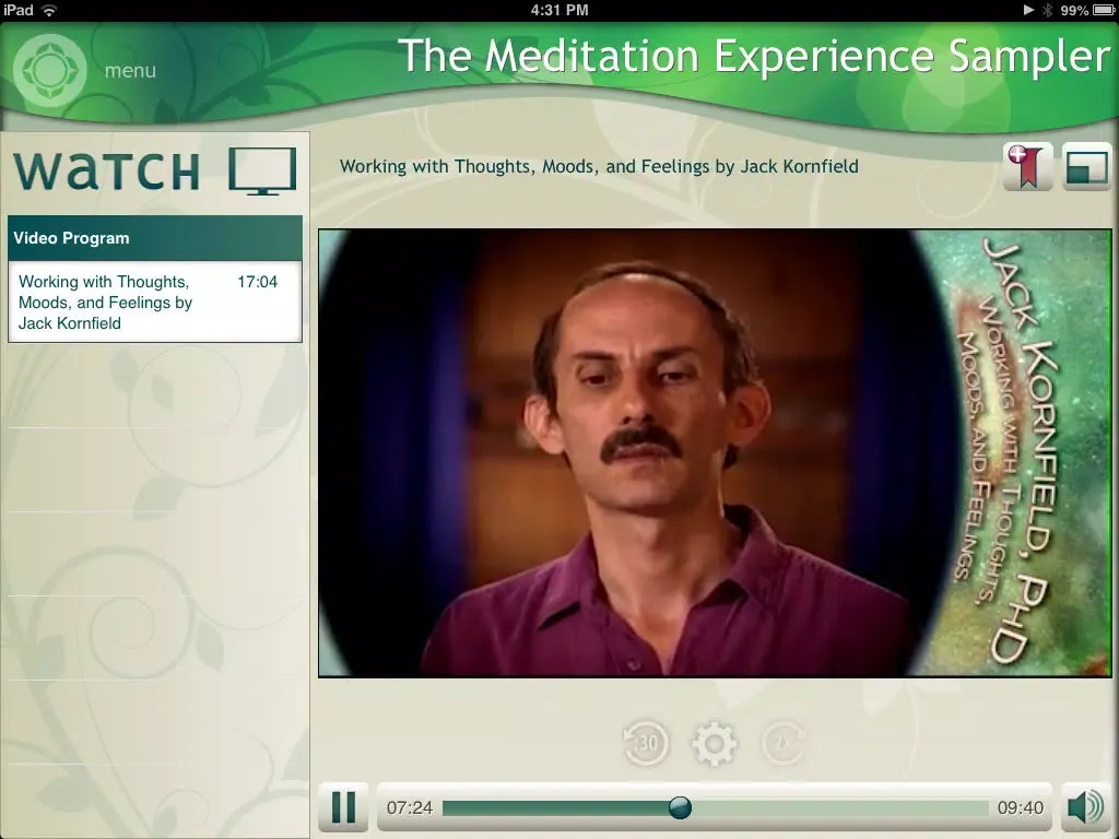 Tangkapan layar The Meditation Experience App iPad 