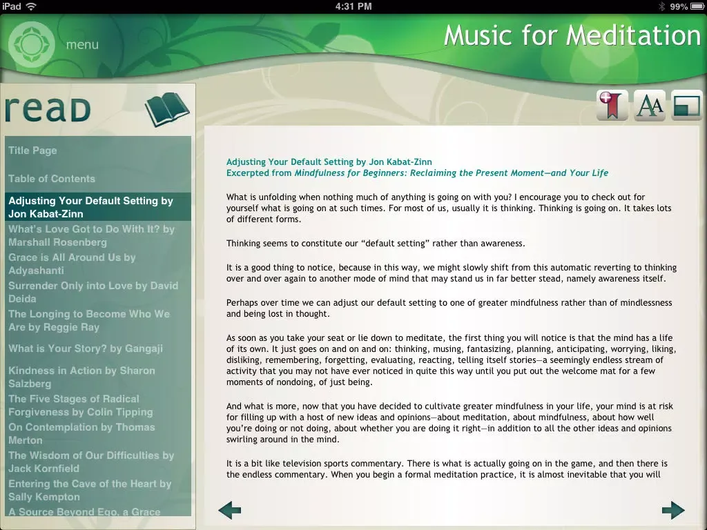 Tangkapan layar The Meditation Experience App iPad 