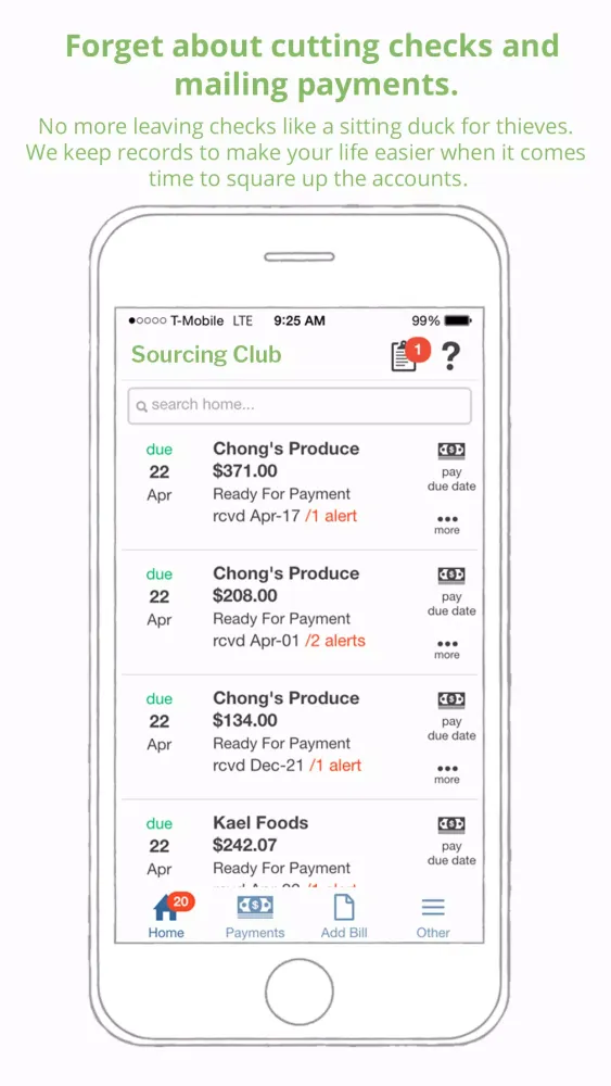 Capturas de tela do Sourcing Club