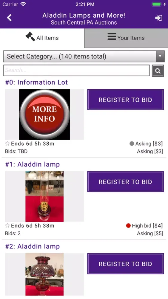 SCPA Auctions Screenshots