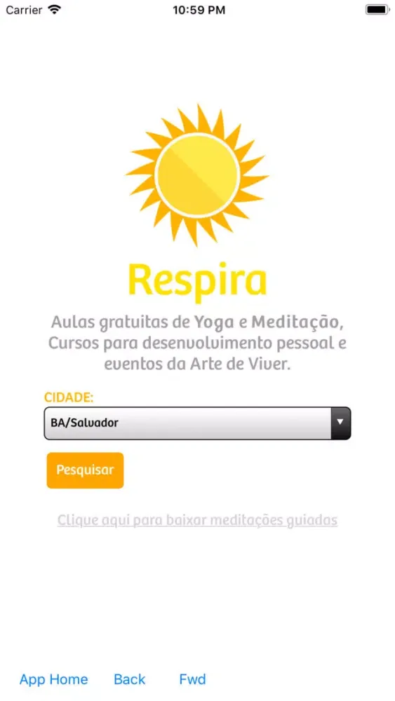 Capturas de tela do Respira