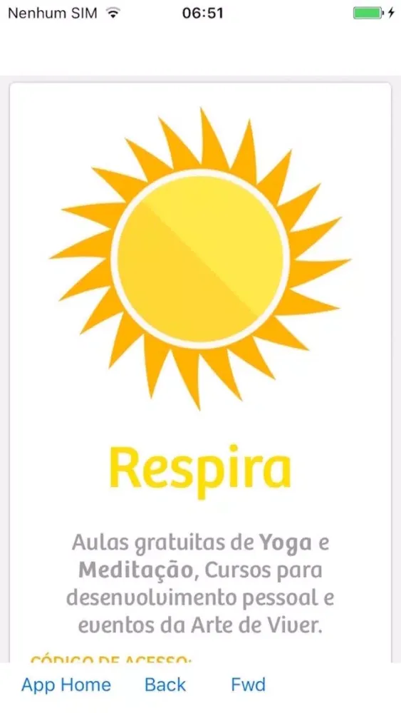 Capturas de tela do Respira