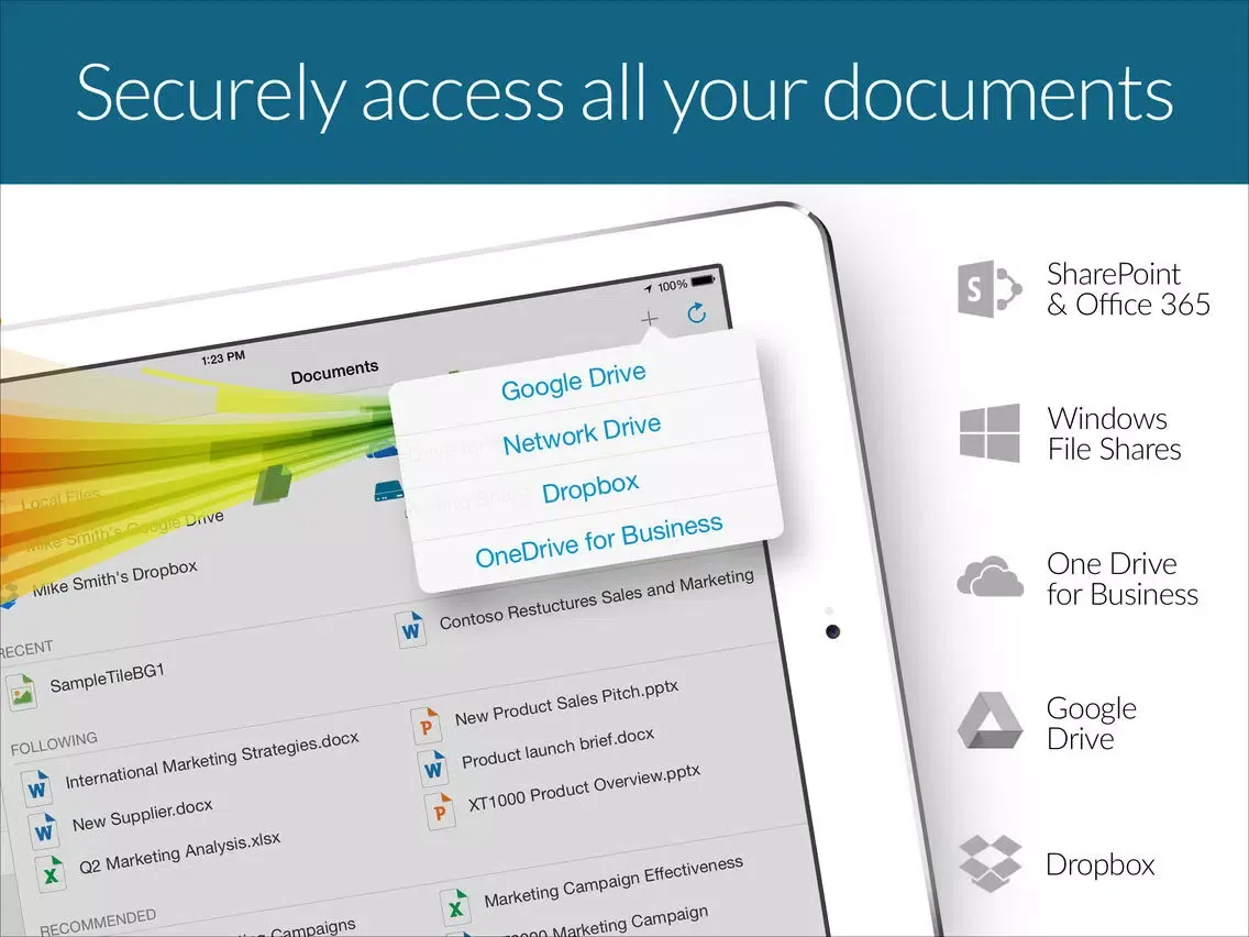 ภาพหน้าจอของ SharePlus for Citrix Worx iPad 