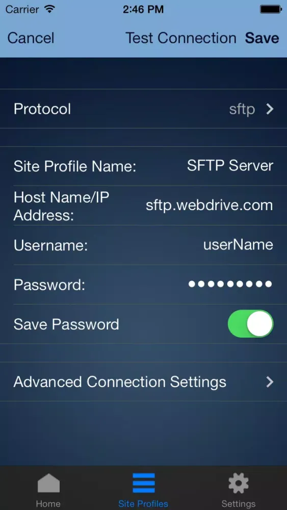 WebDrive – WebDAV, SFTP, FTP Secure File Transfer Client स्क्रीनशॉट
