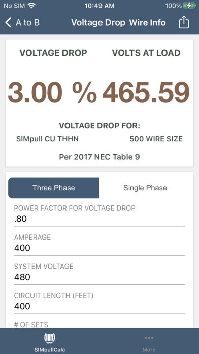 SIMpull 600V Calculator应用截图