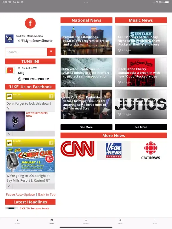 Rock 101 FM iPad  Screenshots