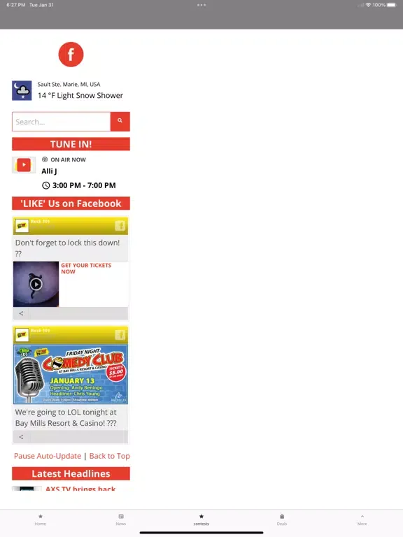 Rock 101 FM iPad  Screenshots