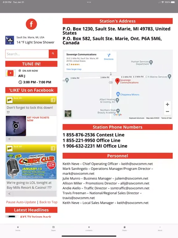 Rock 101 FM iPad  Screenshots