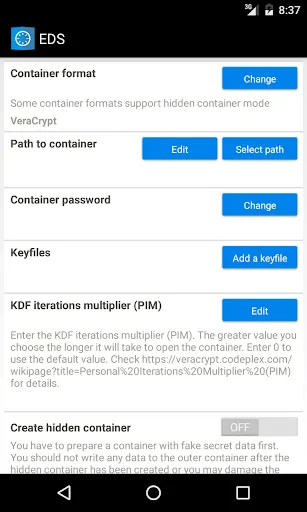 Screenshot di EDS  – encrypt your files to k