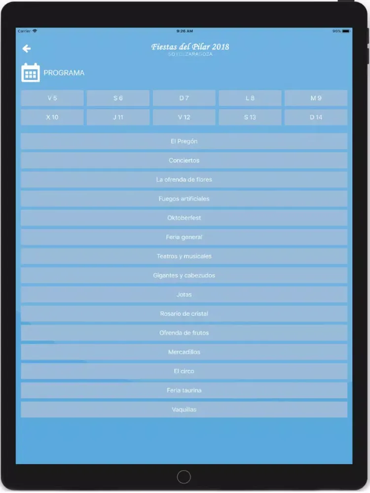 Fiestas del Pilar 2018 iPad  Ekran Görüntüleri