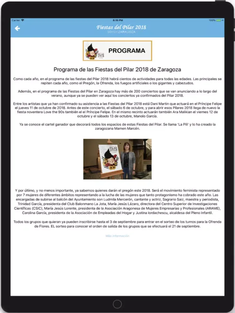 Fiestas del Pilar 2018 iPad  Ekran Görüntüleri