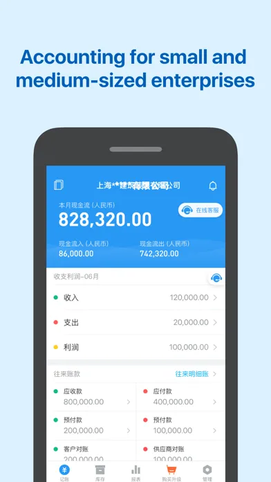 Zrzuty ekranu CASH360-Enterprise bookkeeping