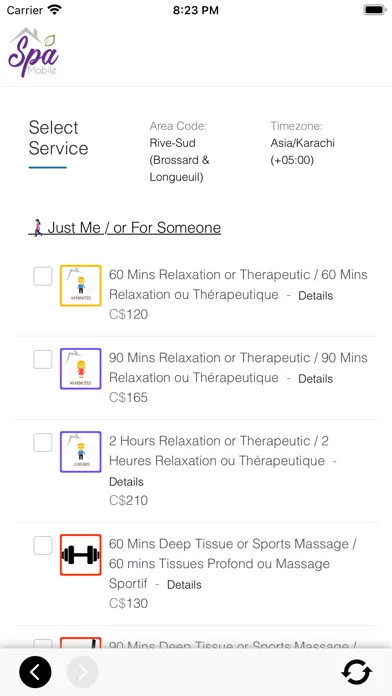 Spa Mobile In-Home Massage スクリーンショット