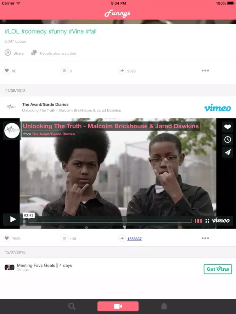 Funnys - Best funny videos for Vine, Vimeo & 9gag iPad  Screenshots