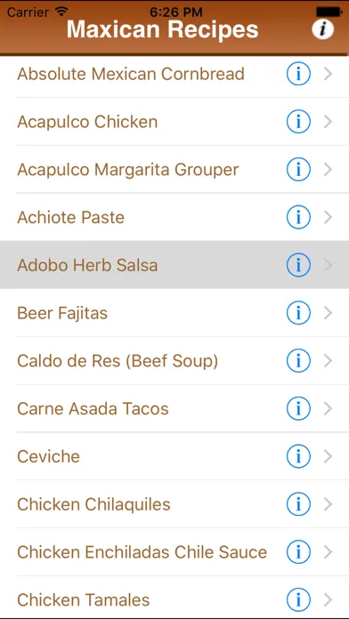 Скриншоты Traditional Mexican Recipes