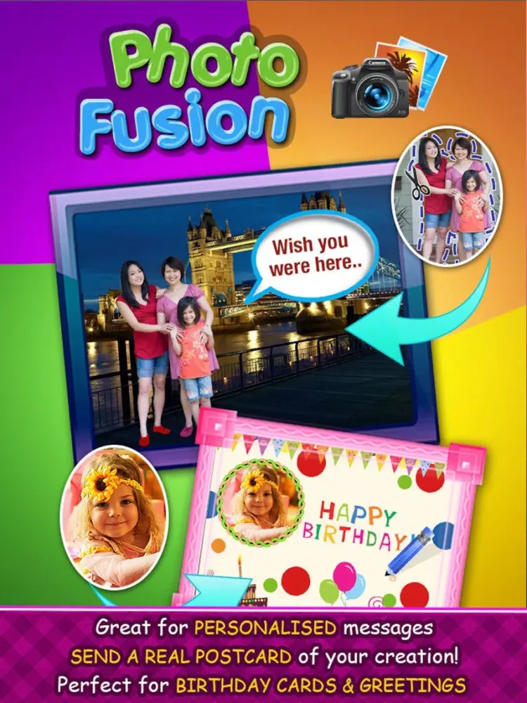 Скриншоты Photo Fusion: Clone Merge Captions Doodles Frames iPad 