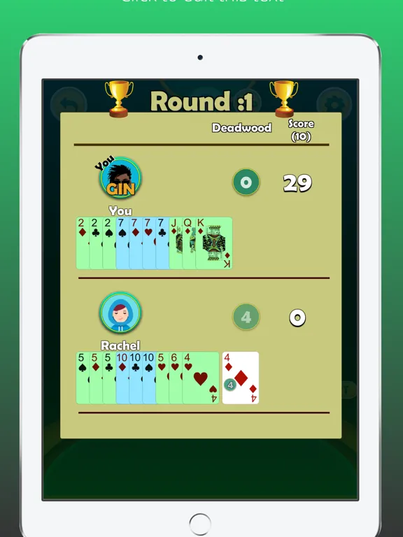 Gin Rummy Offline Card Game iPad  Screenshots