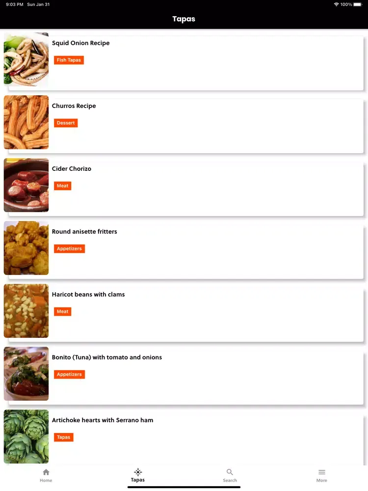 Screenshot di Spain Tapas iPad 